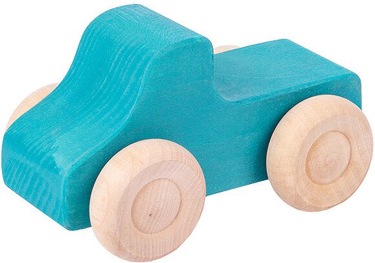 Littlemay.nl | Houten auto | Speelgoed | Blauw | Baby | Peuter